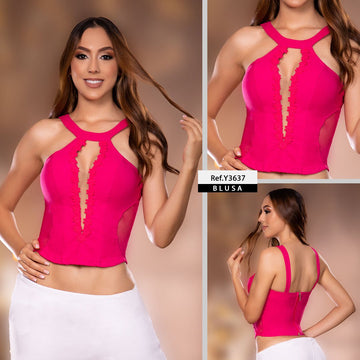 Y3637 BLUSA BENGALINA FUCSIA