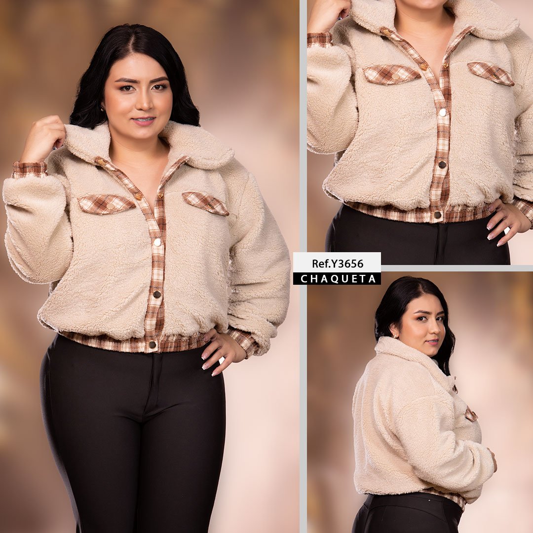 Y3656 CHAQUETA OVEJERA CAFE