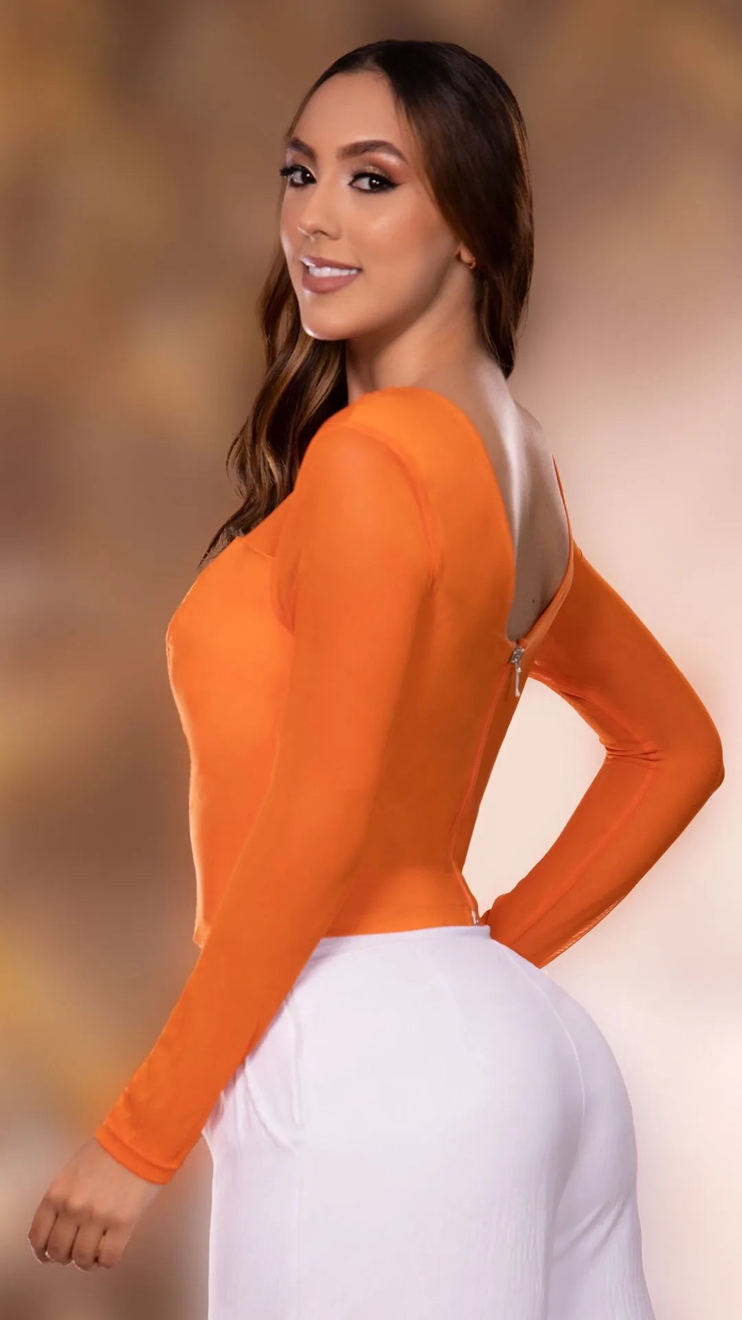 Y3660 BLUSA BENGALINA NARANJA