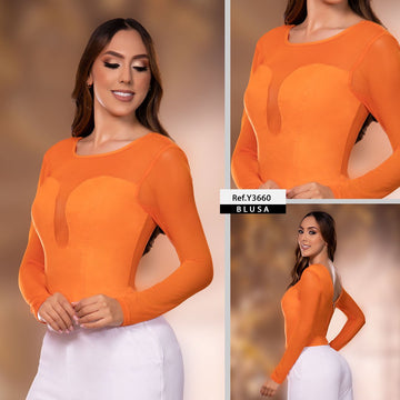 Y3660 BLUSA BENGALINA NARANJA
