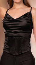 Y3665 BLUSA LICRA ESPEJO NEGRO