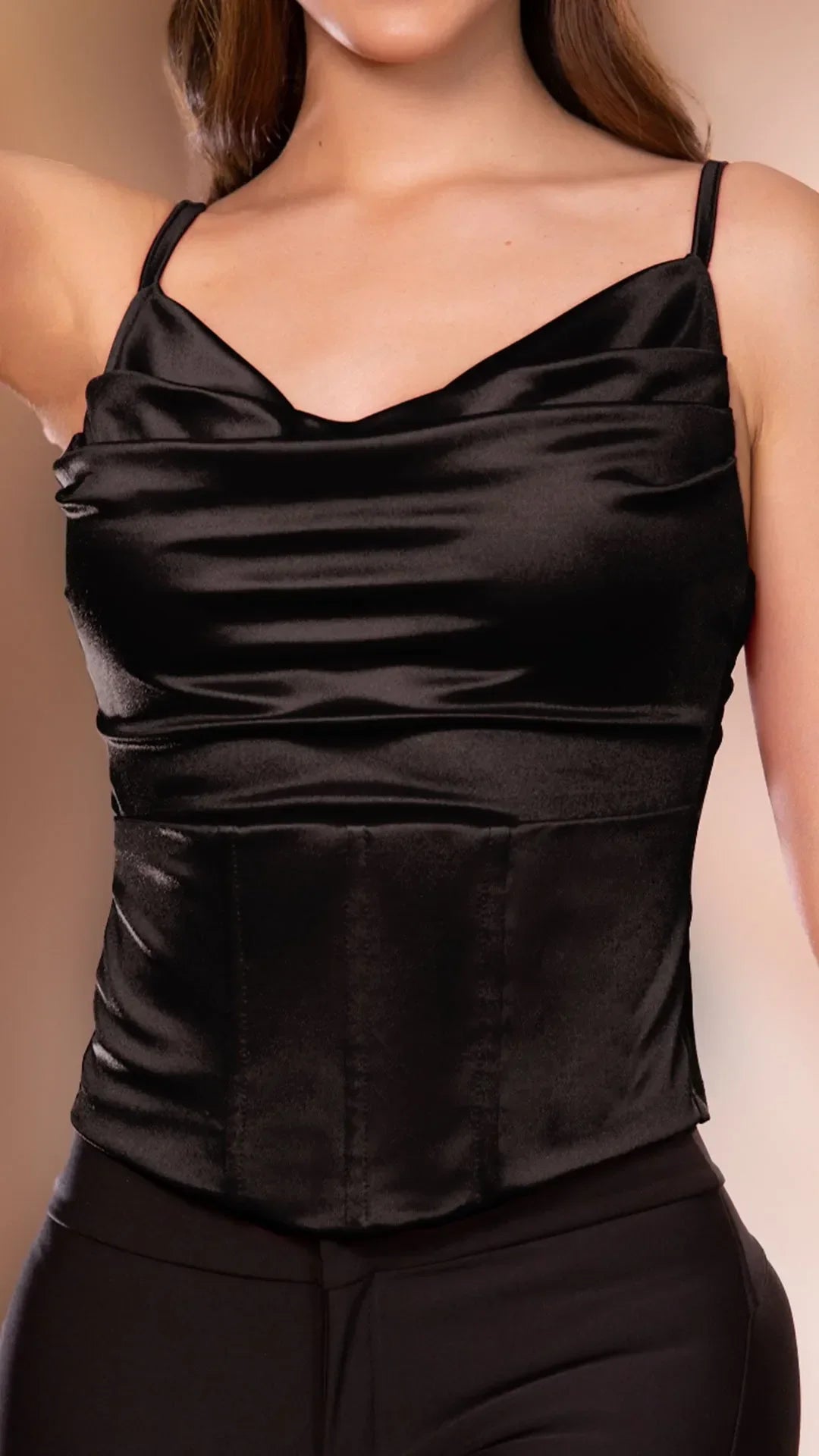 Y3665 BLUSA LICRA ESPEJO NEGRO