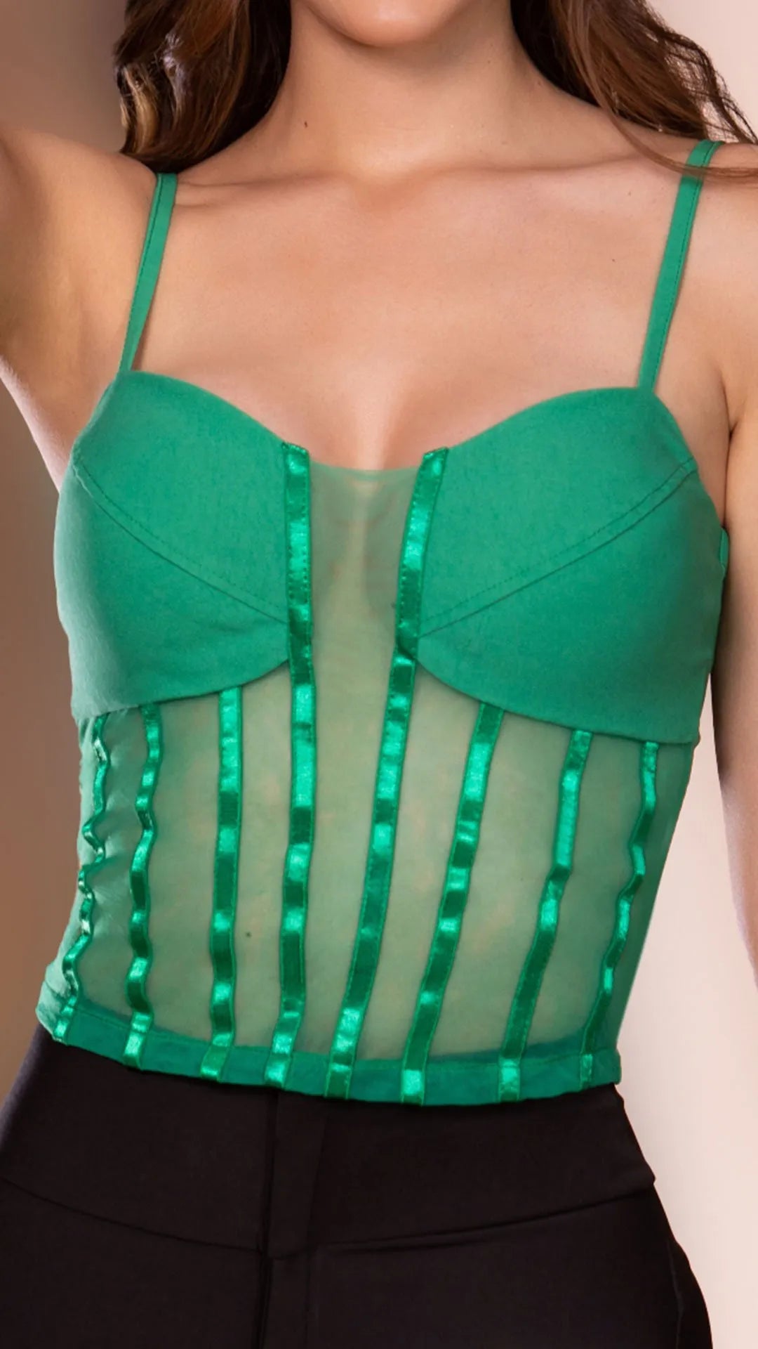 Y3669 BLUSA BENGALINA VERDE