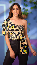 Y3709 BLUSA CHALIS ANIMAL PRINT