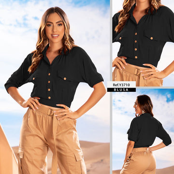 Y3710 BLUSA HINDU NEGRO