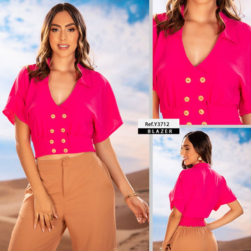 Y3712 BLUSA FUCSIA