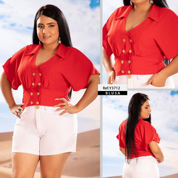 Y3712 BLUSA ROJO