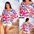 Y3722 BLUSA CHALIS ESTAMPADO MORADO