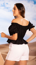 Y3727 BLUSA MILAN GALLETA NEGRO