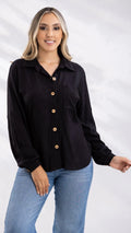 Y3728 CAMISA CHALIS SLUB NEGRO