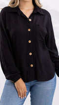 Y3728 CAMISA CHALIS SLUB NEGRO