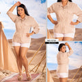 Y3730 BLUSA CHALIS SLUB CAMEL