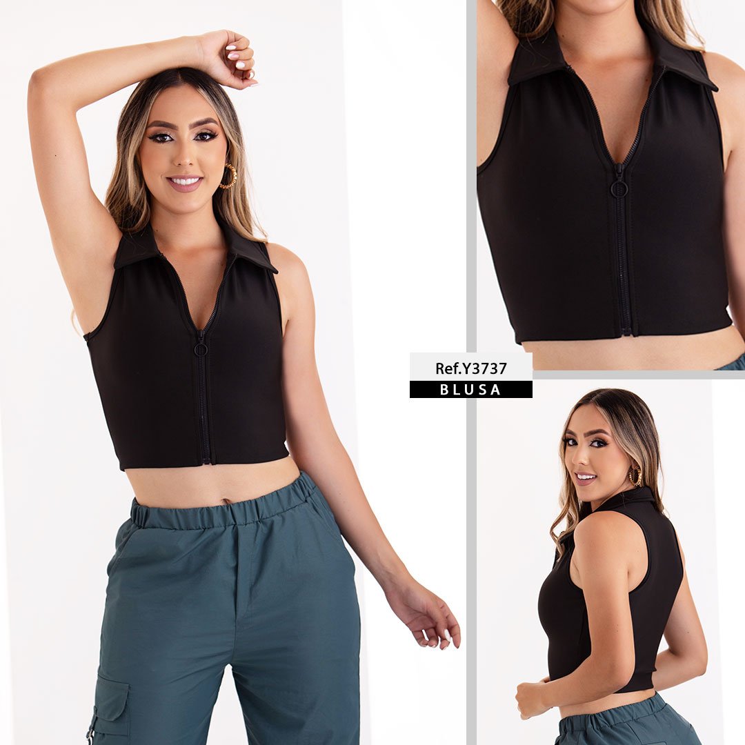 Y3737 BLUSA SUPLEX NEGRO