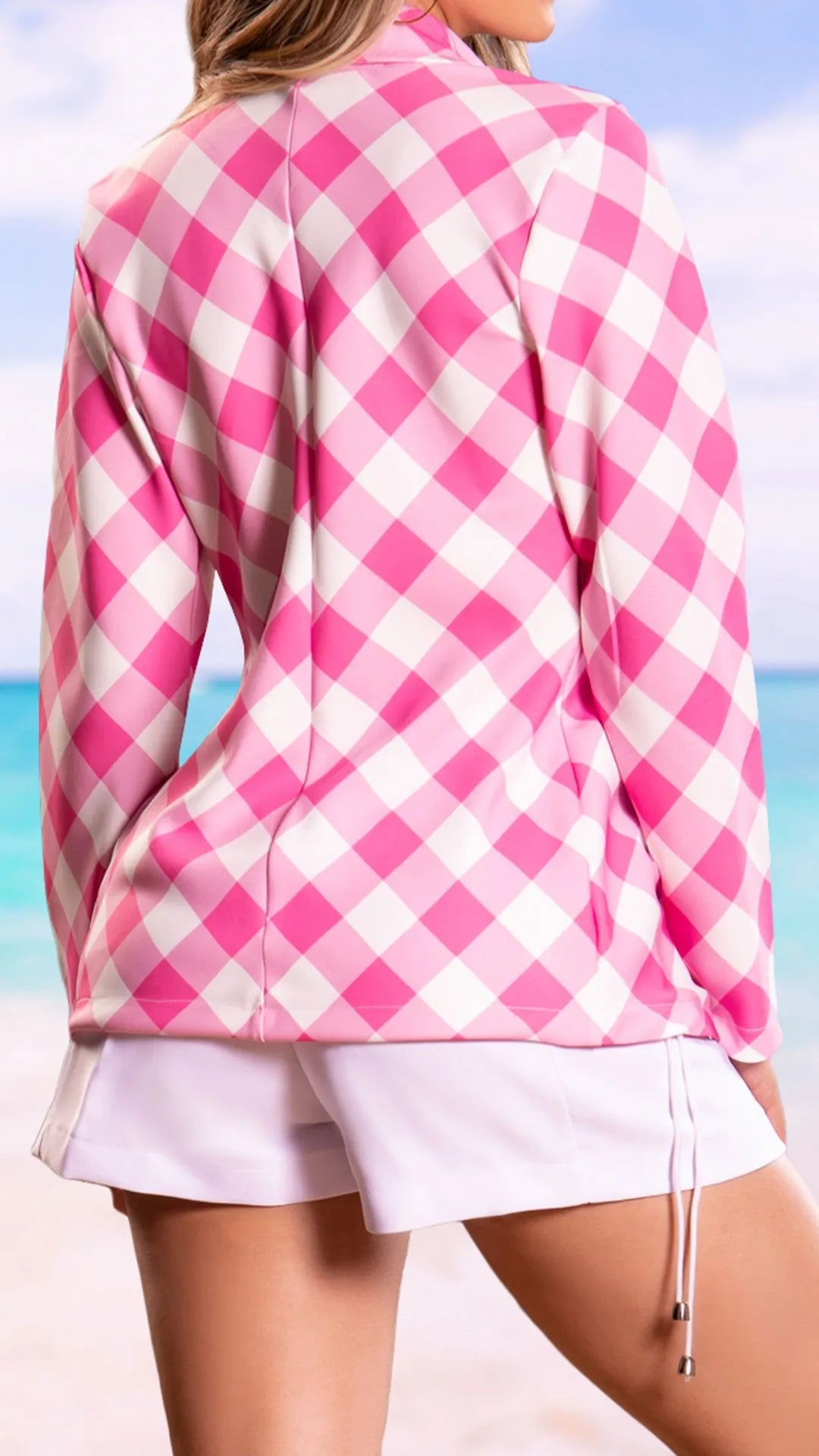 Y3749 BLAZER NOCHES DE VIENA ESTAMPADO CUADROS