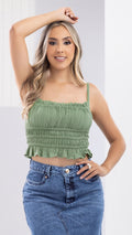 Y3759 BLUSA CHALIS SLUB VERDE