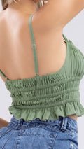 Y3759 BLUSA CHALIS SLUB VERDE