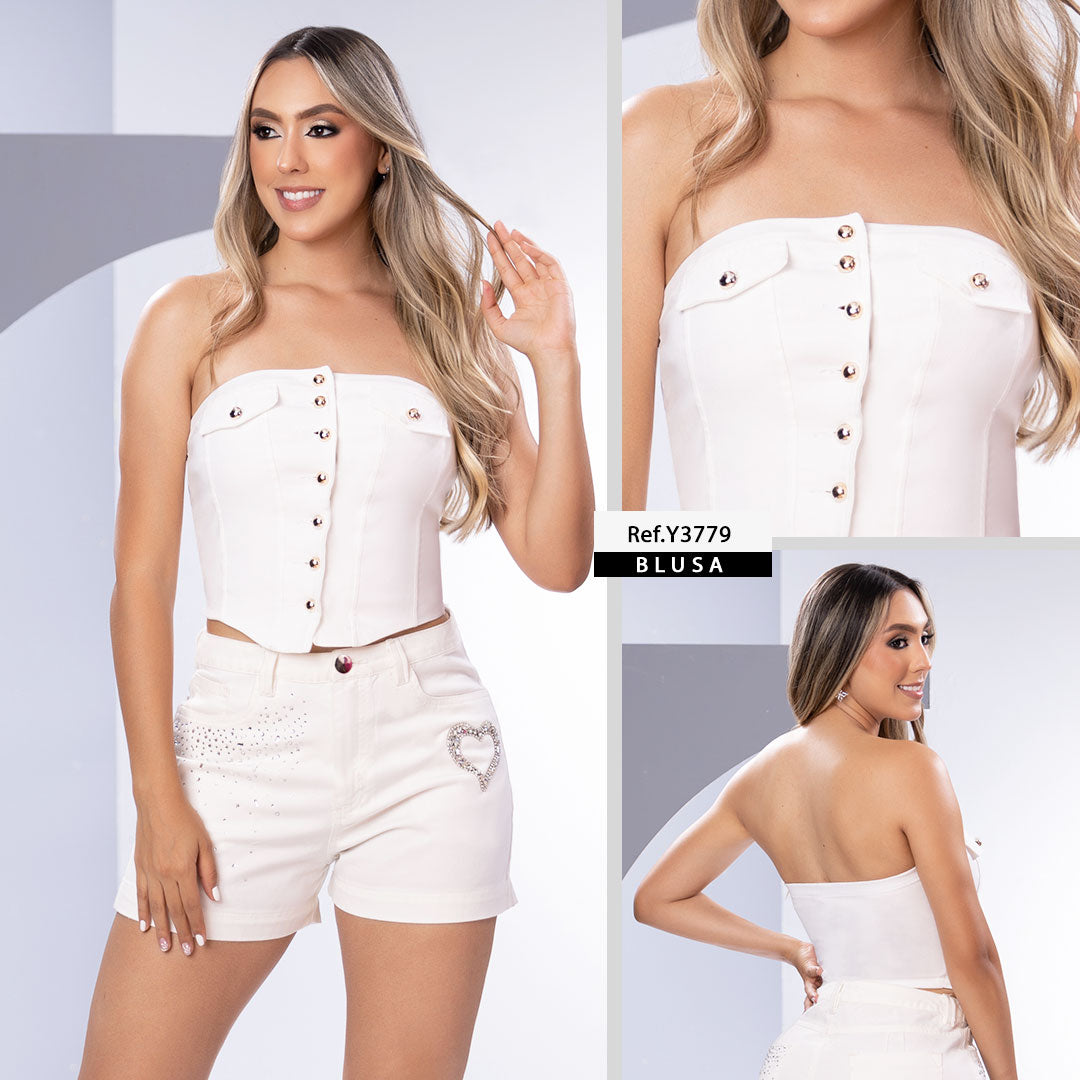 Y3779 BLUSA BENGALINA MARFIL