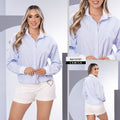 Y3797 CAMISA POPELINA RAYAS AZUL