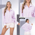 Y3797 CAMISA POPELINA RAYAS LILA