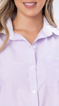 Y3797 CAMISA POPELINA RAYAS MORADO