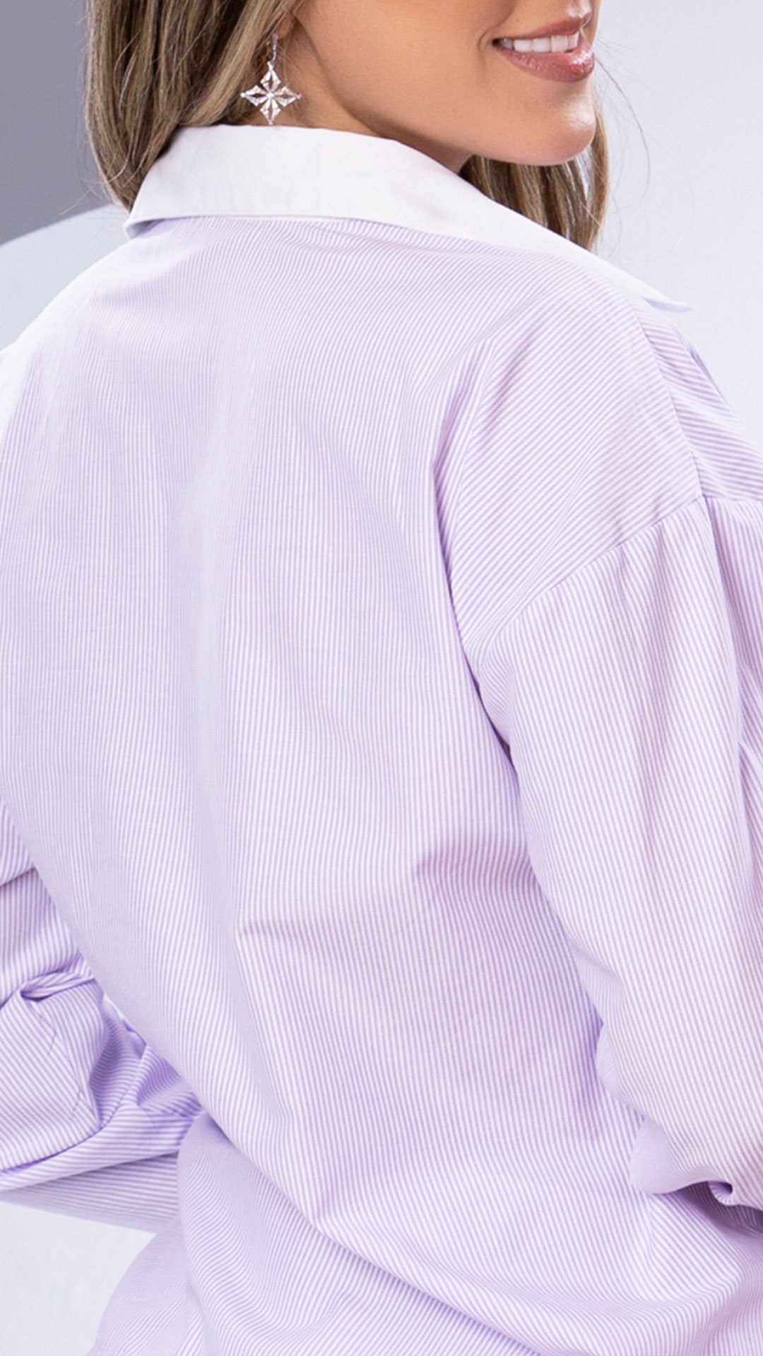 Y3797 CAMISA POPELINA RAYAS MORADO