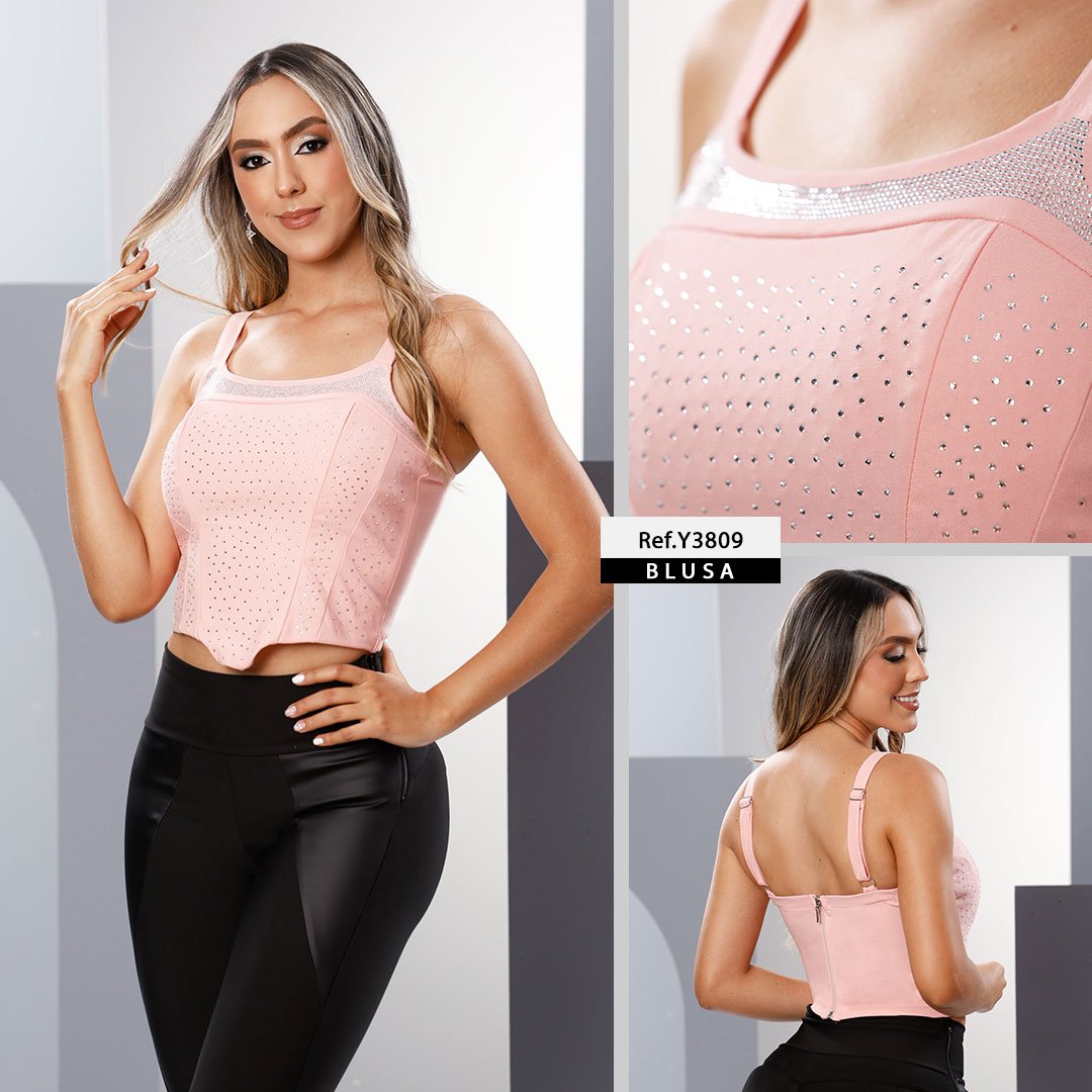 Y3809 BLUSA BENGALINA PALO DE ROSA