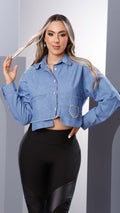 Y3815 CAMISA CHAMBRY AZUL