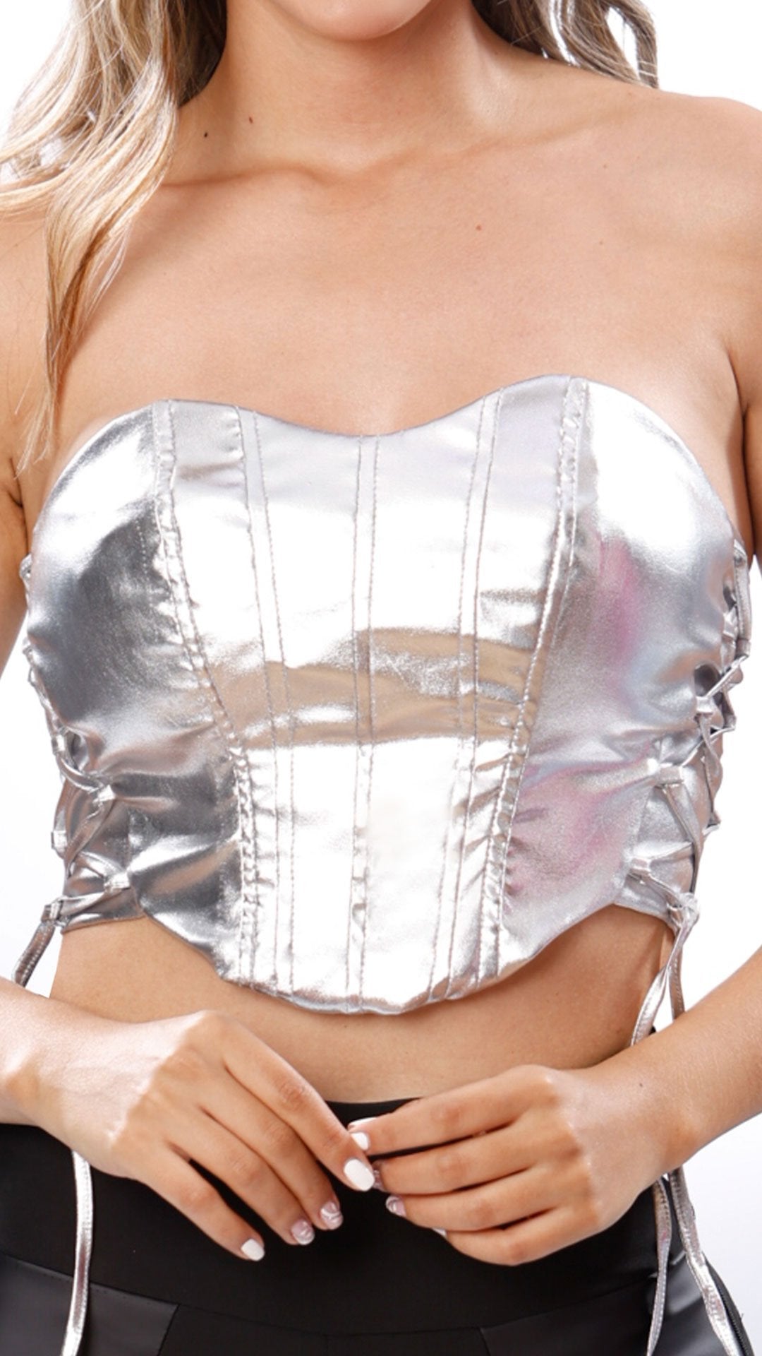 Y3822 BLUSA BENGALINA METALIZADA