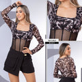 Y3825 BLUSA MAYATEX ESTAMPADO NEGRO