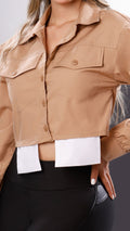 Y3829 CAMISA POPELINA CAMEL