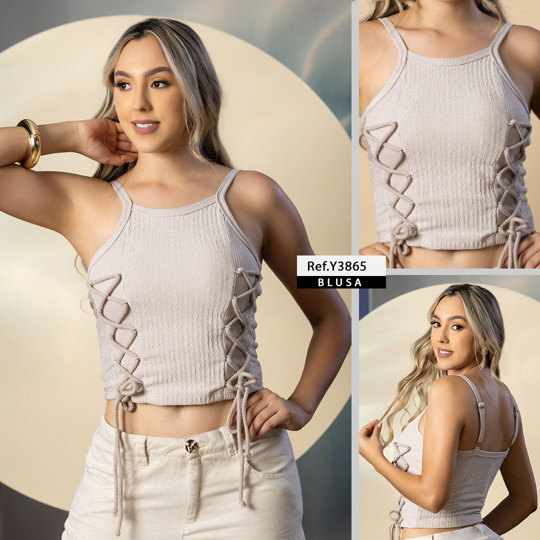 Y3865 BLUSA LICRA CAMEL