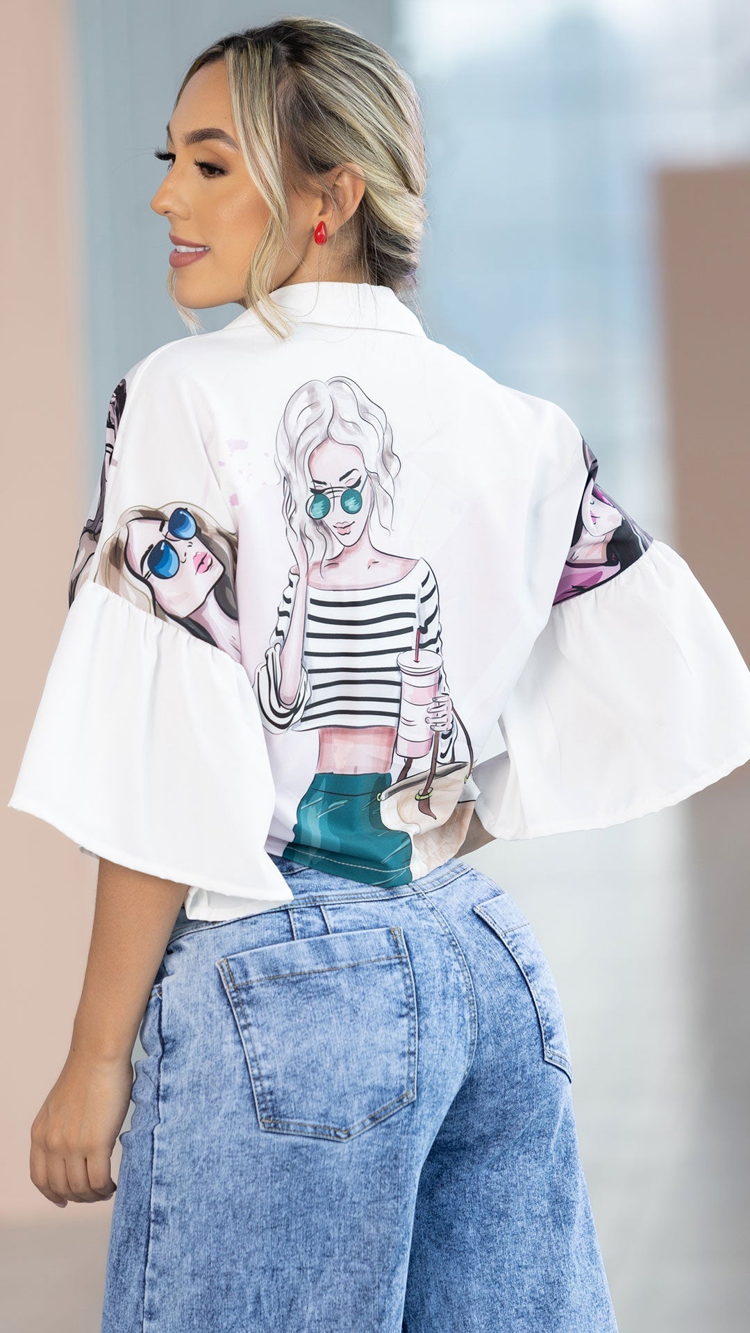 Y3878 BLUSA CHALIS ESTAMPADO