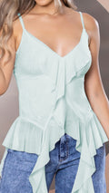 Y3896 BLUSA MAYA TEX AZUL MENTA