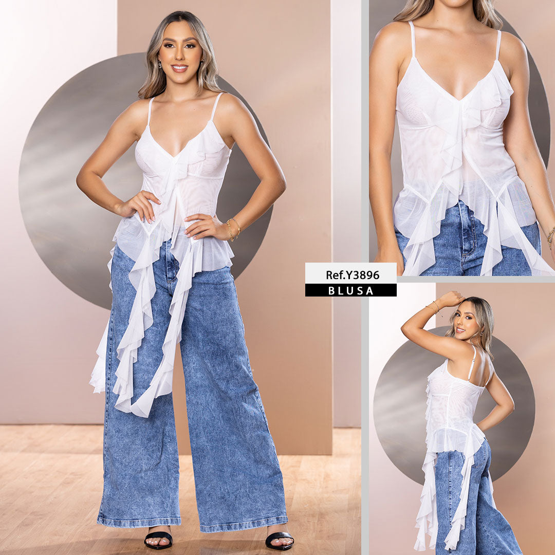 Y3896 BLUSA MAYA TEX BLANCO