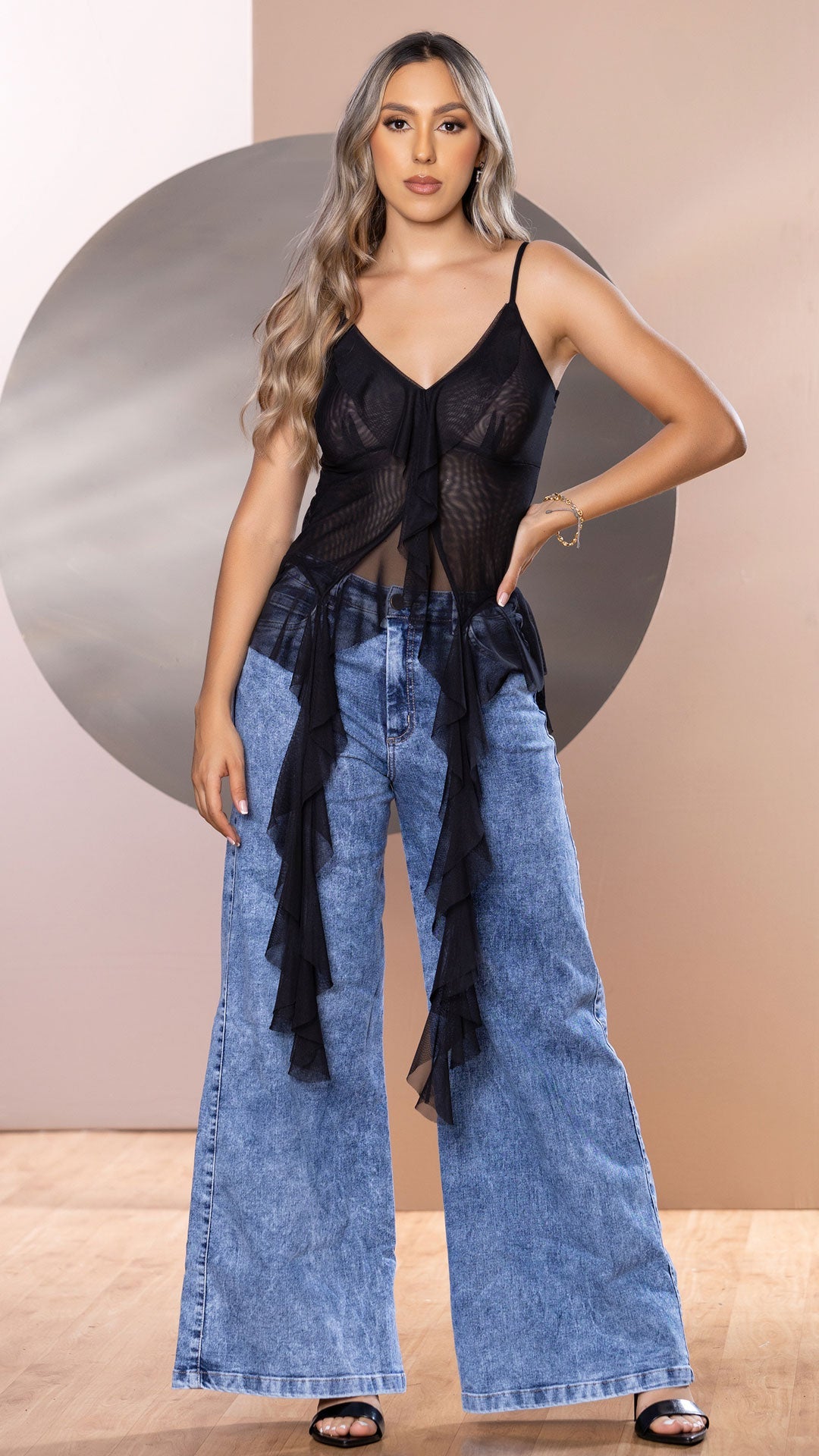 Y3896 BLUSA MAYA TEX NEGRO