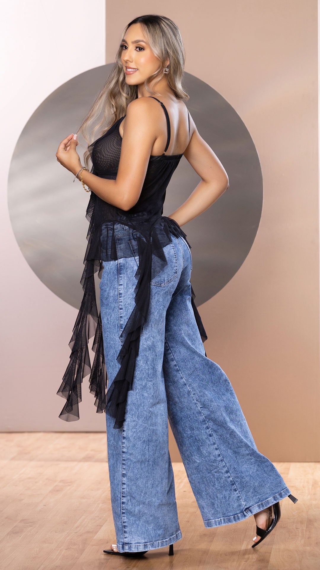 Y3896 BLUSA MAYA TEX NEGRO