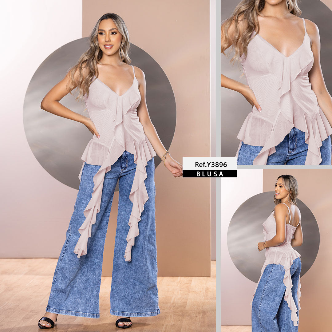 Y3896 BLUSA MAYA TEX PALO DE ROSA