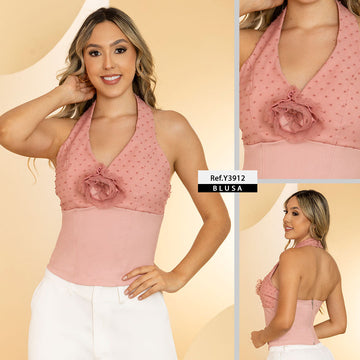 Y3912 BLUSA BENGALINA PALO DE ROSA