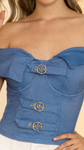 Y3920 BLUSA BENGALINA TIPO INDIGO AZUL