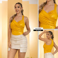 Y3924 BLUSA MORE BRILLO MOSTAZA