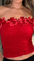 Y3938 BLUSA BLONDA ROJO