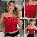 Y3938 BLUSA BLONDA ROJO